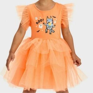 Bluey 5T orange tulle Halloween dress. Excellent condition.